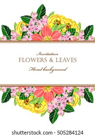 Invitation with floral background