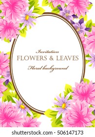 Invitation with floral background