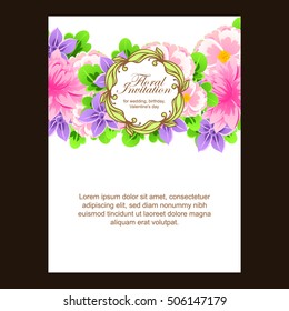 Invitation with floral background