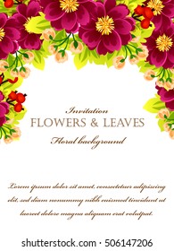 Invitation with floral background