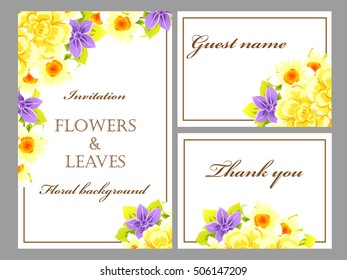Invitation with floral background