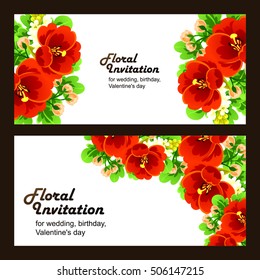 Invitation with floral background