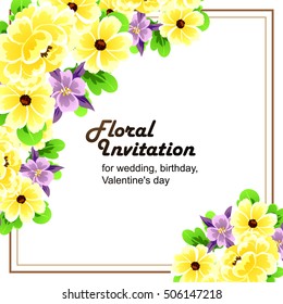 Invitation with floral background