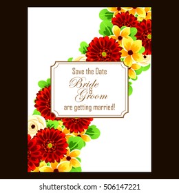 Invitation with floral background