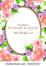 Invitation with floral background