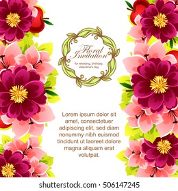 Invitation with floral background