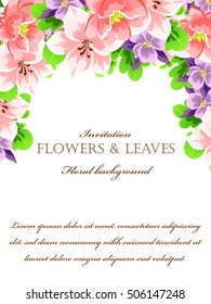 Invitation with floral background