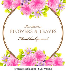 Invitation with floral background