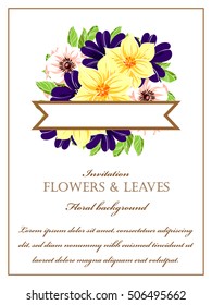 Invitation with floral background