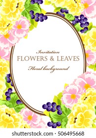Invitation with floral background