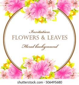 Invitation with floral background