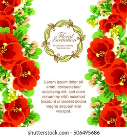 Invitation with floral background