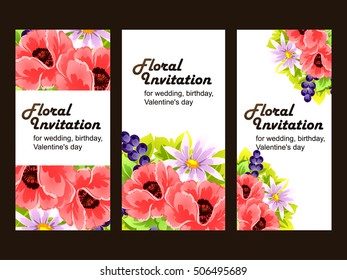 Invitation with floral background