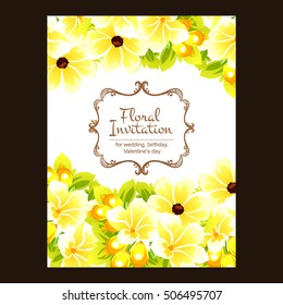 Invitation with floral background