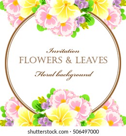 Invitation with floral background