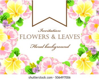 Invitation with floral background