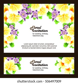 Invitation with floral background