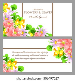 Invitation with floral background