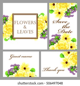 Invitation with floral background