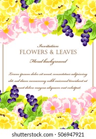 Invitation with floral background