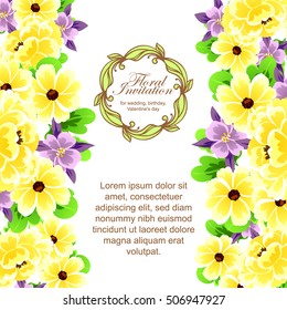 Invitation with floral background