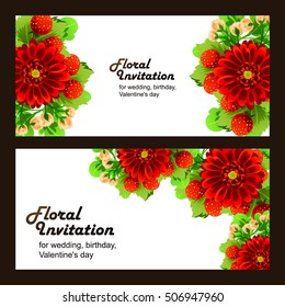 Invitation with floral background