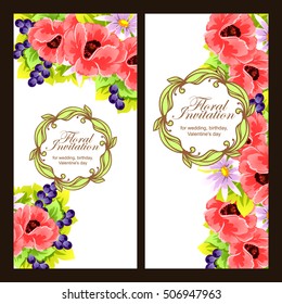 Invitation with floral background