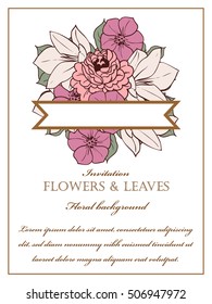 Invitation with floral background