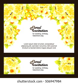 Invitation with floral background