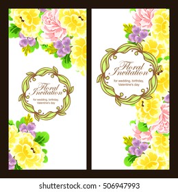 Invitation with floral background