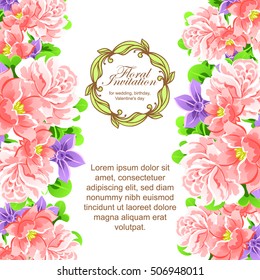 Invitation with floral background