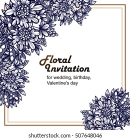 Invitation with floral background