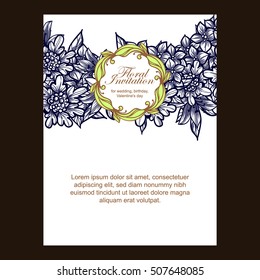 Invitation with floral background Invitation with floral background