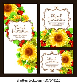 Invitation with floral background