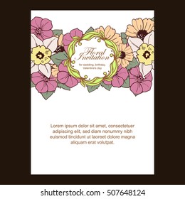 Invitation with floral background