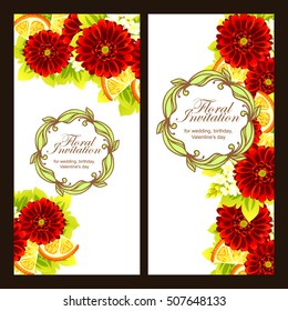 Invitation with floral background