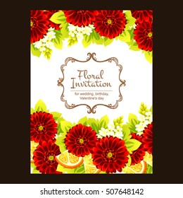 Invitation with floral background