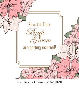 Invitation with floral background