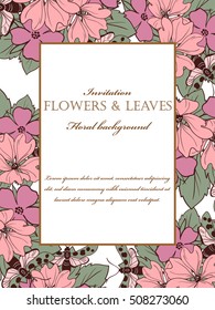 Invitation with floral background
