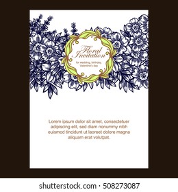 Invitation with floral background