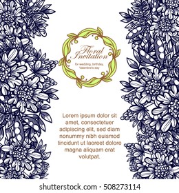 Invitation with floral background