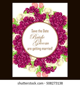 Invitation with floral background