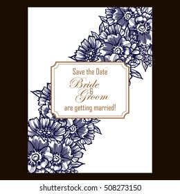 Invitation with floral background