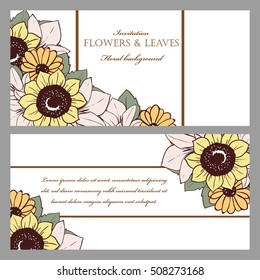 Invitation with floral background