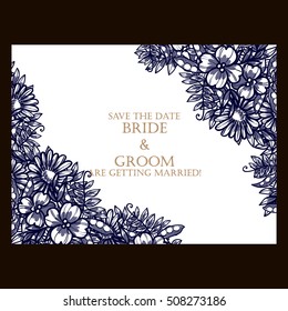 Invitation with floral background