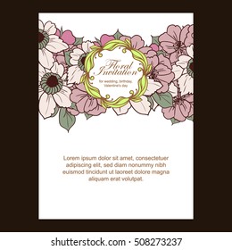 Invitation with floral background