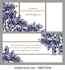 Invitation with floral background