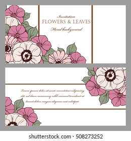 Invitation with floral background