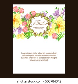 Invitation with floral background