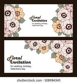 Invitation with floral background